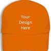 Own Design Orange Customized Stylish Caps