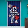 Astronaut Santa D Room Blacken Print Curtai