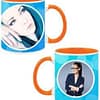 Blue Circles Design Custom Orange Ceramic Mug