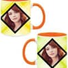 Dual Image Design Custom Orange Ceramic Mug