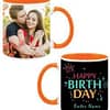 Birthday Design Custom Orange Ceramic Mug