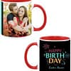 Firecrackers and Birthday Design Custom Red Ceramic Mug