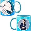 Blue Circles Design Custom Sky Blue Ceramic Mug