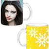 Yellow Flowers Design Transparent Clear Ceramic Mug