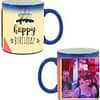 Happy Birthday Cake Design Blue Magic Mug