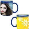Yellow Flowers Design Blue Magic Mug