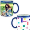 Colorful Lines Design Blue Magic Mug