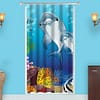 Dolphin D Room Blacken Photo Print Curtain