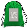 Custom Green Photo Printed Drawstring Bag