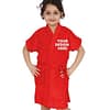 Red Long Fuzzy Kids Robe Unisex Bath Gown