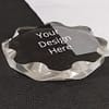 Flower Design Engraved Crystal Paperweight
