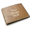 Customized Leather Light Brown Charm Wallet
