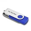 Custom Blue Swivel Metal Logo Printed USB Pen Drive