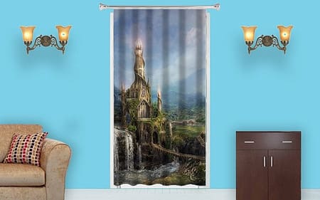 Castle D Room Blacken Photo Print Curtain