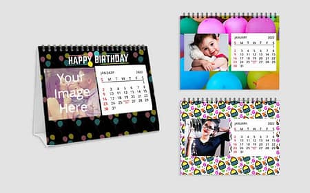 Birthday Design Photo Poster Desk Calendars