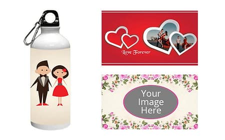 Love D Photo Printed White Sipper Bottle