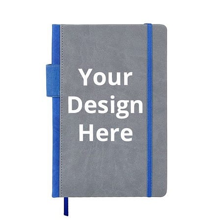 Blue Grey PU Leather Printed Personal Dairy