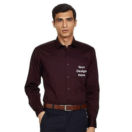 Marron Personalised Men Solid Regular Shirt
