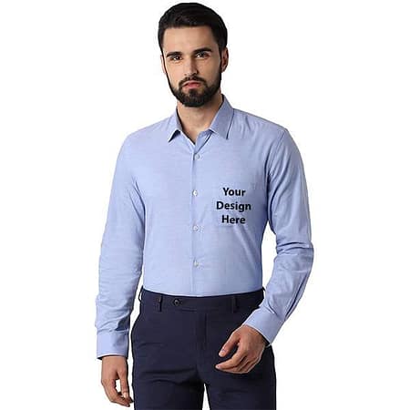 Blue Customized Peter England Shirt