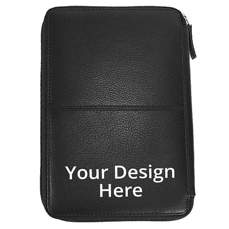 Unisex Black Leather Passport Holder