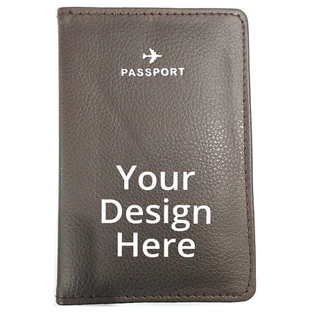 Grey Engrave Unisex Leather Passport Holder