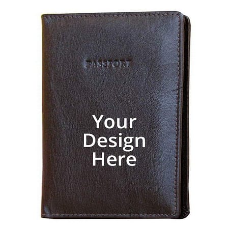 Text Print B Unisex Leather Passport Holder