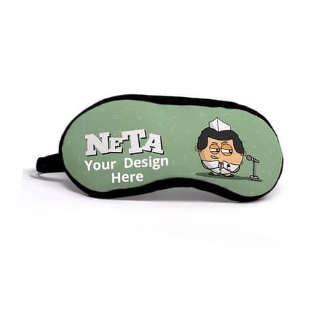 Green Neta Printed Adju Silk Strap Eye Mask