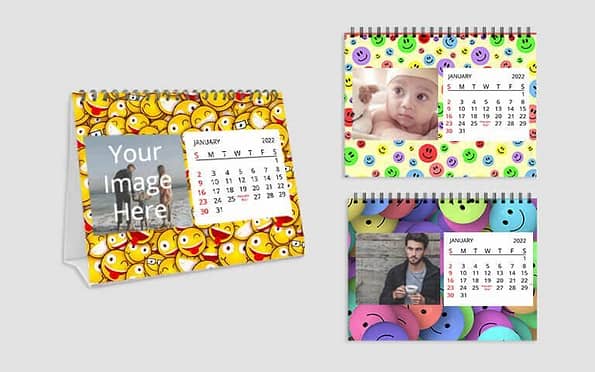 Buy Emoji Design Photo Poster Desk Calendars | Customized Own College Printed | Gift For Loves Ones
