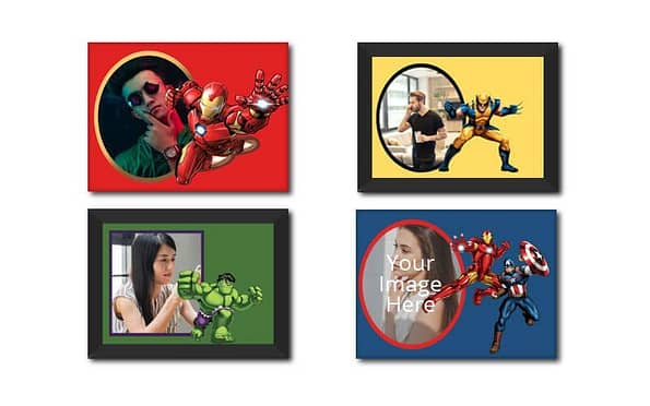 Buy Superhero Design Custom Photo Printed Canvas | Own Wall Art Rectangle Paper Frames | Gift For Loves Ones