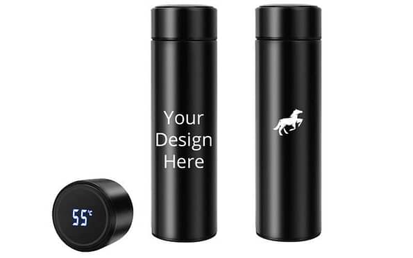 Buy Black Temperature Customized Flask Water Bottle