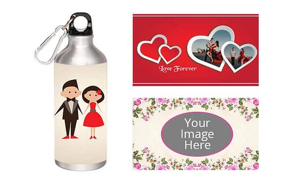 Buy Love Design Customized Photo Printed Sipper Water Bottle – White