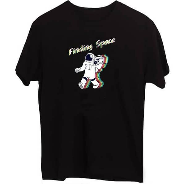 Buy Custom 2 Sided Finding Space | Black Customized Short Sleeve | Men’s Cotton T-Shirt