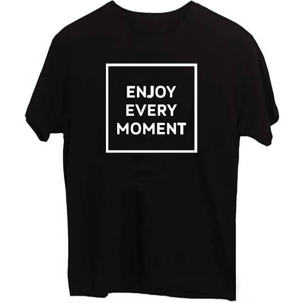 Enjoy Every Moment | Black Customized Short Sleeve | Men’s Cotton T-Shirt