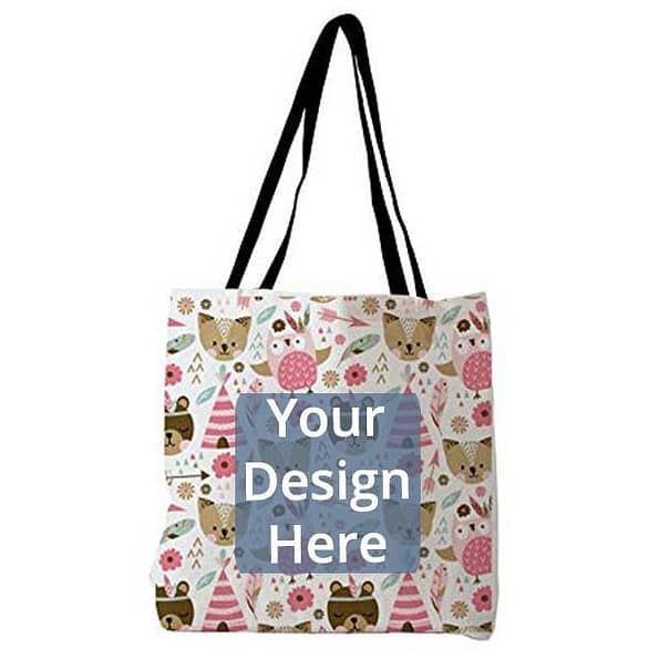 Buy Animals Design Custom Canvas Tote Bag | Own/Business Design Stylish Women | Shoulder Bag W Top Zip
