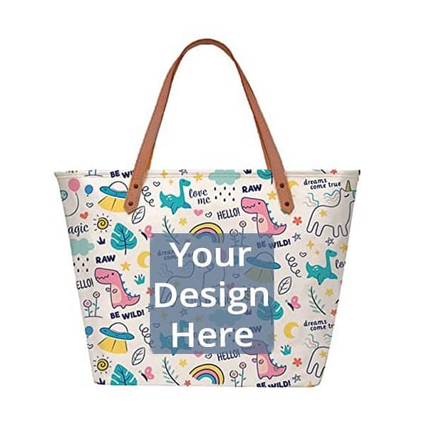 Buy Animals Design Custom Tote Bag | Own/Business Design Stylish Women | Shoulder Bag W Top Zip
