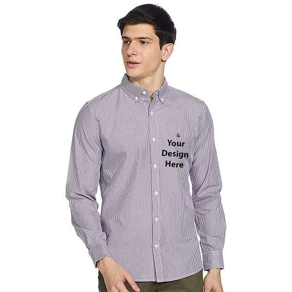 Buy Custom Light Grey Men Solid Fit | United Colors of Benetton Printed | Full Sleeve Casual Shirt