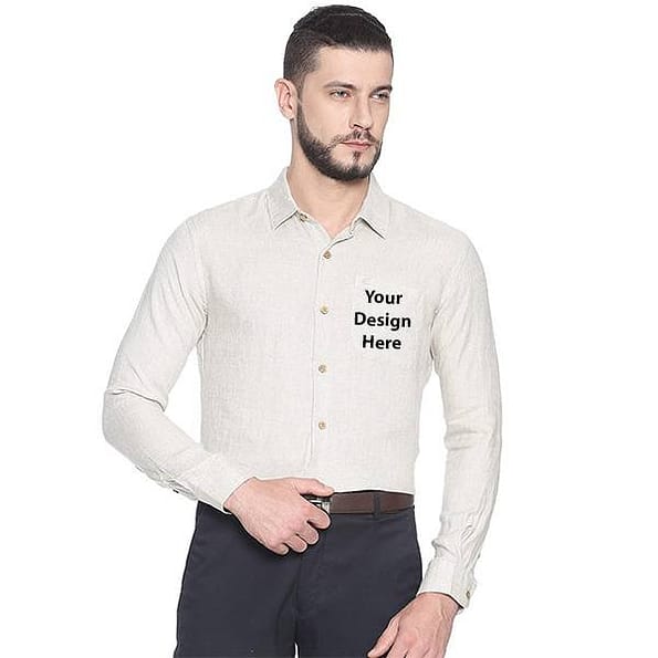 Buy Full Sleeve White Customized | Men’s Hemp Slim Fit | Branded Formal Shirt