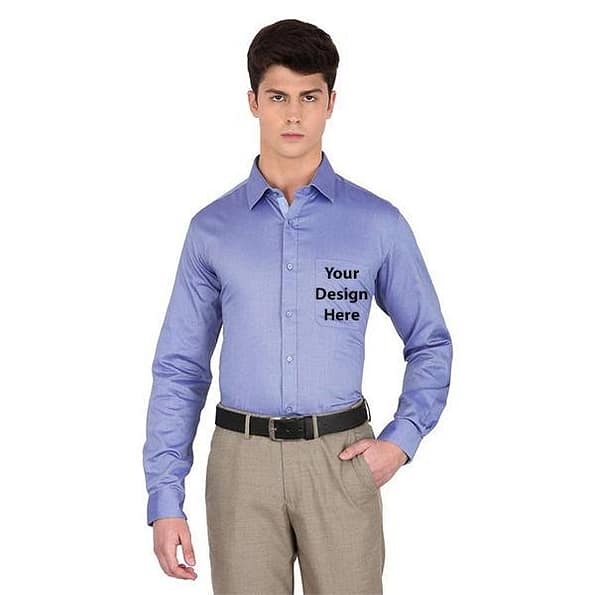 Buy Park Avenue Blue Customized | Men Formal Causal Slim | Regular Fit Cotton Shirt