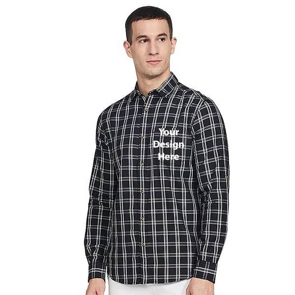 Buy Black White Checkered Formal Shirt | Men’s Slim Fit Full Sleeve | Causal Cotton Shirt