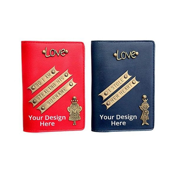Buy Blue Red Unisex Leather Passport Holder | Own Crafted Design Waterproof | Travel Cover For Gift