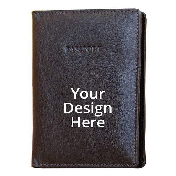 Buy Printed Black Unisex Leather Passport Holder | Own Crafted Design Waterproof | Travel Cover For Gift