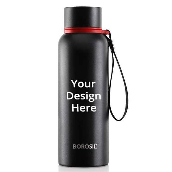 Buy Black Custom Borosil Stainless Steel Hydra Trek Vacuum Insulated Flask Water Bottle, 500ML