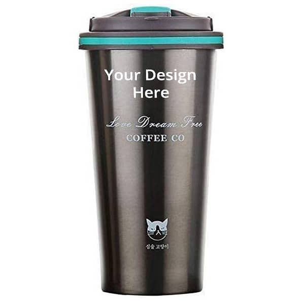 Buy Black Tumbler  Customized Vacuum Flask Double Wall Stainless Steel Thermos Mug with Handle, (500 ml)