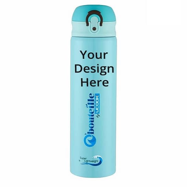 Buy Blue Customized Stainless Steel Vacuum Flask (600 ml)
