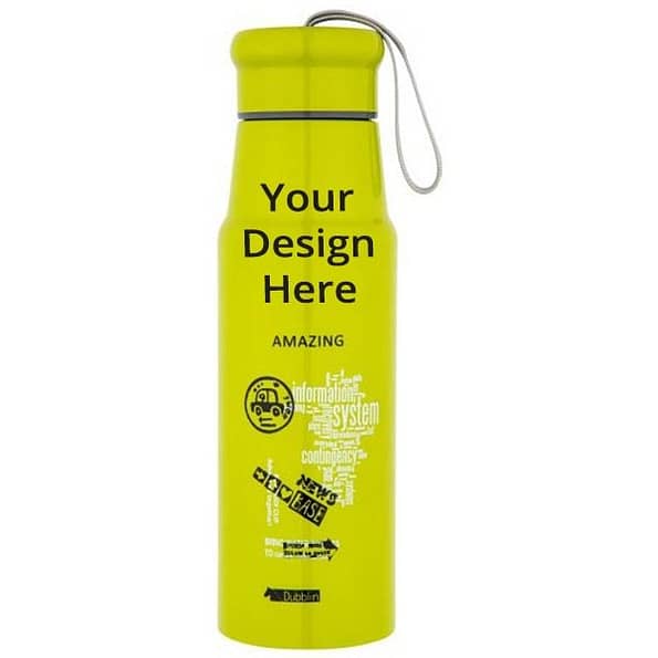 Buy Customized Green Stainless Steel Double Wall Vacuum Insulated, BPA Free Water Bottle (400 ml)