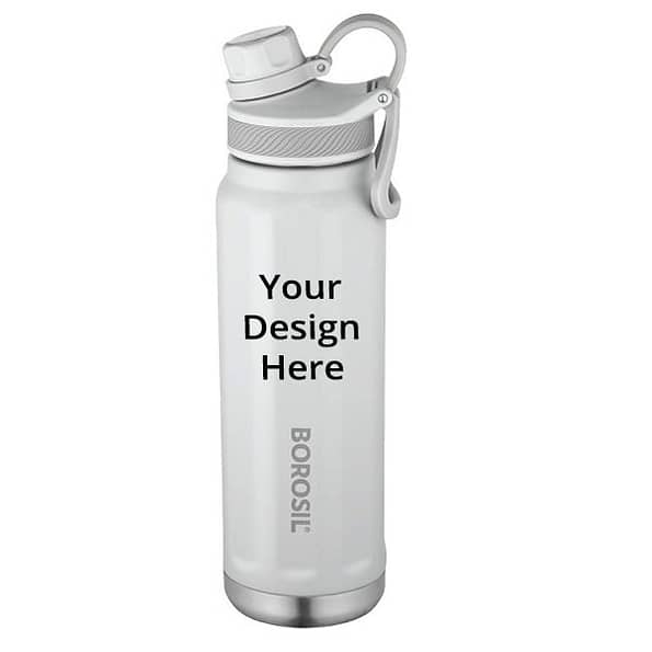 Grey 710 ml Customized Borosil Stainless Steel Hydra SportSip Vacuum Insulated Flask Water Bottle