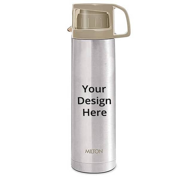 Buy Grey Customized Milton Thermosteel 24 Hours Hot & Cold Water Bottle with Drinking Cup Lid, 1 Litre