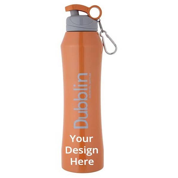 Buy Orange Custom Stainless Steel Double Wall Vacuum Insulated, BPA Free Water Bottle (625 ml)
