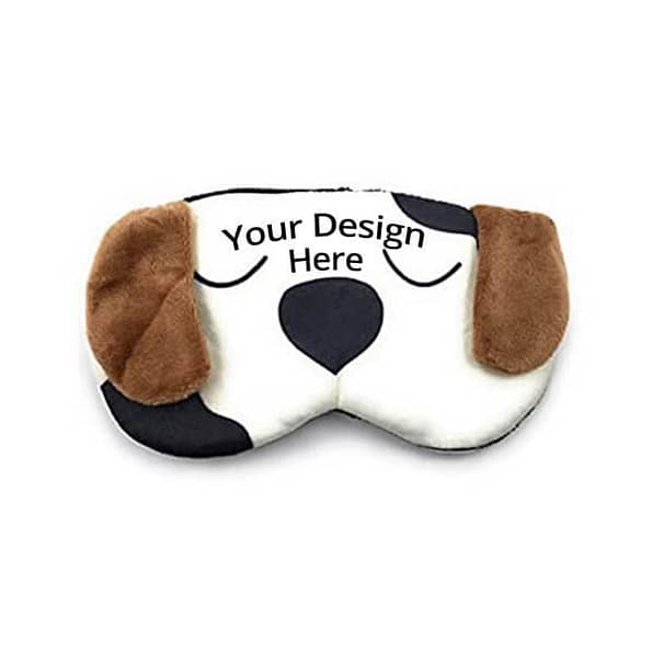 Buy Dog Cartoon Super Soft Silk Strap Eye Mask | Customized Cooling Gel Insert | Luxury Sleeping Shade Cover