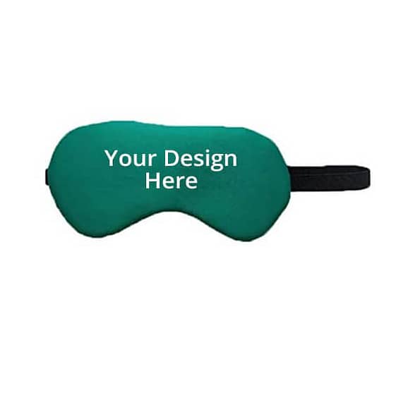 Buy Green Printed Text Adju Silk Strap Eye Mask | Customized Cooling Gel Insert | Luxury Sleeping Shade Cover